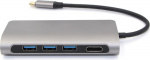 RoGer USB-C HUB 8in1 with USB-C PD / USB 3.0 x2 / RJ45 / HDMI / SD / TF card reader