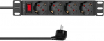 Logilink power strip 4-fach mit Schalter,10"(1HE),2m