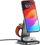 Satechi 3-in-1 Foldable Charging Stand - Foldable charging stand Qi2 do three devices (US,CAN,EU,UK) (space gray)