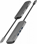 Swissten USB-C Hub 6in1 with 3X USB 3.0 / 1X USB-C Power Delivery / 1X microSD / 1X SD / Aluminum body