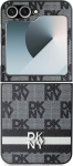 DKNY PU Leather Checkered Pattern and Stripe Case for Samsung Galaxy Z Flip 6/7 FE / black