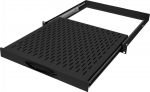 BKT Elektronik Adjustable shelf 19&acute;&acute;,1U, 300mm, 4-point mounting RAL 7021 black