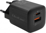 Qoltec 35W GaN ULTRA | 5-20V | 2.25-3A | 1 x USB typ C PD | 1 x USB QC 3.0 | Czarna - Charger