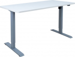 Desk ERGO with 1 motor 140x70xH71-121cm, white/silver grey