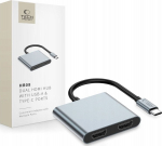 Adapter Tech Protect HB08 HUB 4in1 USB-C, USB-A 2.0, 2xHDMI 4K 60Hz Space Grey