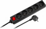 Listwa zasilająca Rebel Electro 5 sockets 1.5 m czarna (URZ3061-1.5)