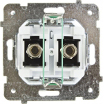 Ospel SONATA TV Antenna socket type F double white mat GPA-2RF/m/75