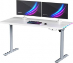 Ultradesk Desk Gaming Desk QUEST, 140x70cm, 72-120cm, gray-white