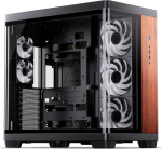 Jonsbo TK-4 Wood PC-Geh&auml;use, Midi Tower, ATX, Tempered Glass - schwarz