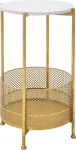 Springos Coffee table with basket, gold frame, &Oslash; 35 cm