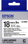 EPS TAPE LK-5WBW STRNG ADH BLK-/WHT, WHT 18/9