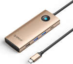 Orico USB-C 8w1 | 2x USB-A 3.0 | 1x USB-A 2.0 | 1x USB-C 3.0 | 1x USB-C PD 100W | 1x HDMI 4K 60Hz | 1x VGA 1080P 60Hz | 1x RJ45 Gigabit Ethernet - pink-gold