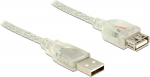 DELOCK USB Verl. A -> A St/Bu 1.00m transparent