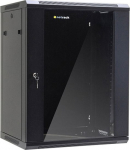 NETRACK 019-150-645-022 Netrack wall/hanging cabinet 19.15U/450 mm,glass door,black,remov. side pan