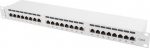 Lanberg Patch Panel 24 port 1U 19" kat.6 FTP shielded gray - Patch Panel 19"/ 1U kat. 6, Shielded 24 gray ports