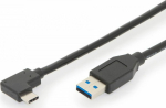 Kabel USB Digitus USB-A - USB-C 1 m Czarny (AK-300147-010-S)