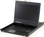 LevelOne KVM Console 19" LCD 8xUSB-B,8xVGA,8xPS/2 DE schwarz