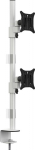 Multibrackets M VESA Deskmount Officeline Dual Vertical White | VESA 75x75-100x100 | Max 8kg | Table clamp mount | Vit