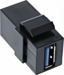 Adapter USB InLine InLine&reg; USB 3.2 Snap-In module, USB-A F/F, 90&deg; angled, black housing
