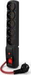 Acar F5 Power 5 sockets 5.0m 16A - Safety strip Acar F5 Power 5 sockets 5.0m czarna 16A