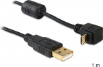 DELOCK USB Kabel A -> Micro-B 90&deg; St/St 1.00m sw
