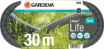 Gardena Gardena Textile Hose Liano Life 1/2, 30 meter set (dark grey/orange, model 2023, incl. cleaning nozzle, 2 tap connectors)