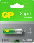 GP Batteries GP Super Alkaline Battery, Size AA, 15A/LR6, 1.5V (4-pack)