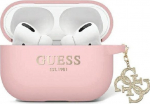 Guess Guess GUAP2LECG4P AirPods Pro 2 cover pink/pink Liquid Silicone Glitter Triangle Charm
