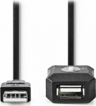Kabel USB Nedis USB-A - USB-A 10 m Czarny (CCGL60EXTBK100)