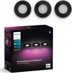 Philips Hue White and Color Ambiance Xamento - Deep spotlight - LED-Spot light bulb - GU10 - 4.2 W - Klasse E - 16 Millions of colors/warm- bis cool white light - 2000-6500 K - about - Schwarz (pack of 3)