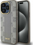 DKNY DKNY DKHMP15LPCPVSLE iPhone 15 Pro 6.1'' beige/beige hardcase Leather Checkered Mono Pattern MagSafe