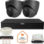 monitoring kit IP BCS Point 2x Camera BCS-P-EIP28FWR3-Ai2-G Disc recorder