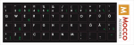 Mocco Keyboard Sticks ENG / EE With Laminated Waterproof Level Black / Green