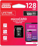 GOODRAM Memory Card microSDHC 128GB CL10 UHS I + adapter