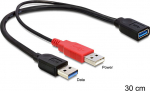 DELOCK USB3.0 Y-Kabel 2x A -> A St/Bu 0.30m