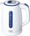 Adler AD 1234 white - Moc [W]: 1850 | Capacity [l]: 1.7 | Hidden heating element: tak | Color: white | Filter: tak | Rotating base: tak