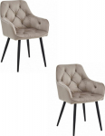 Leobert YORK chair - dark beige velvet / black legs x 2