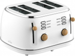 Witt Premium Wood four-slice toaster, white