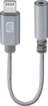 Extra stand-alone Cellularline Music Enabler adapter from the Lightning connector to 3.5 mm jack, certification MFI, szary