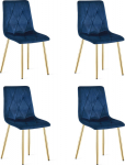 Leobert LIBRA dining chair, navy blue velvet, on gold legs x4