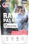 VETEXPERT Raw Paleo Adult Sterilised Pork - wet cat food - 100g