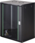 Digitus Wall-mounted network cabinet Dynamic 19" 16U rack 785x600x450mm, door glass, czarna, not folded, 60kg