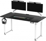 Ultradesk Desk Gaming Desk QUEST, 140x70cm, 72-120cm, white-black