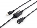 Equip Kabel USB-A2.0->A act. Expandability. St/Bu 10.00m schwarz