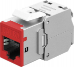 Wentronic Keystone Module RJ45 CAT 6A, STP, Slim, red, red
