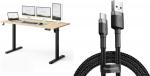 Desk SENSE7 NOJO LIGHT Light brown-black 140 cmx70 cm + kabel usb