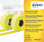 Avery Zweckform Avery YPLP1226 - Papier - Permanent adhesive - perforated - Gelb - 26 x 12 mm 15000 Etikett(en) (10 Rolle(n)