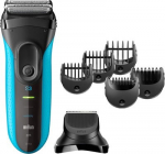 Braun 310BT niebieski - Type: Men | Shaving method: dry and wet| Power type: battery | Wireless work time [min.]: 30 | Charging time [min.]: 45