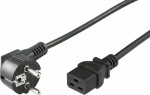 MicroConnect Power Cord CEE 7/7 - C19 0.5m, Angled Schuko - C19