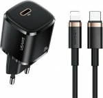 USAMS Charger 1xUSB-C T36 20W + kabel Lightning PD3.0 Fast Charging